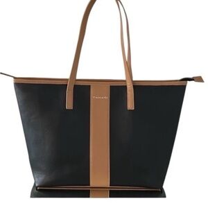 Tahari Elegant Black and Tan Tote
